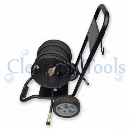 Complete Pressure Washer Hose Reel Trolley With 50 Meter 3/8" Single Wire Hose